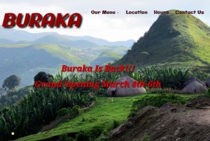 Buraka-Madison website using a hills and hut photo.